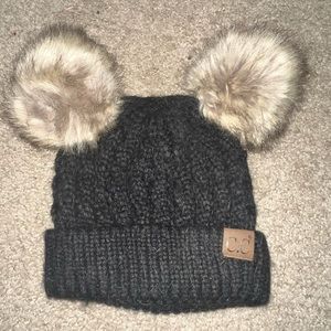 CC Beanie with pompoms